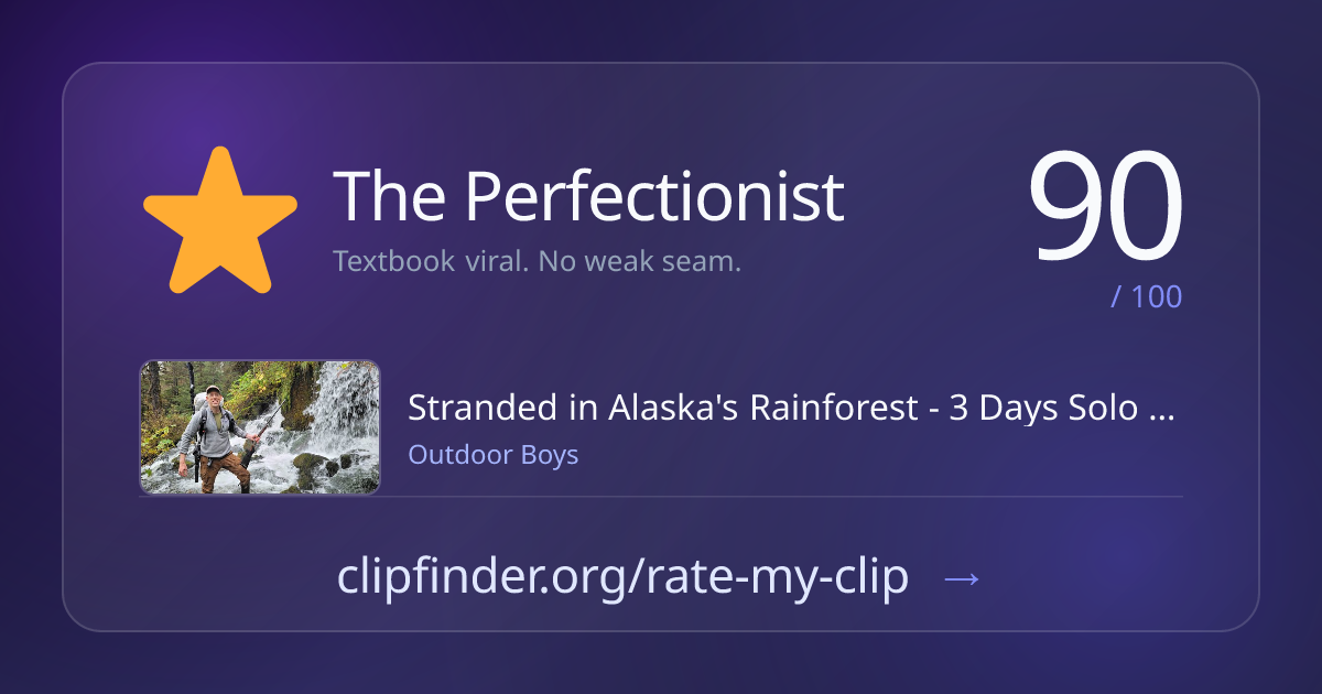 ⭐ The Perfectionist · Stranded in Alaska's Rainforest - 3 Days Solo ...